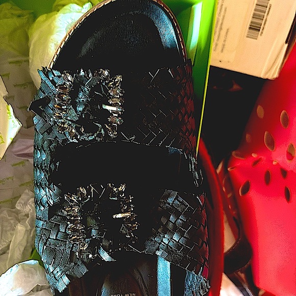 So CUTE Sam and Libby Bling black  sandels leather upper, lower and silver bling - Picture 8 of 15